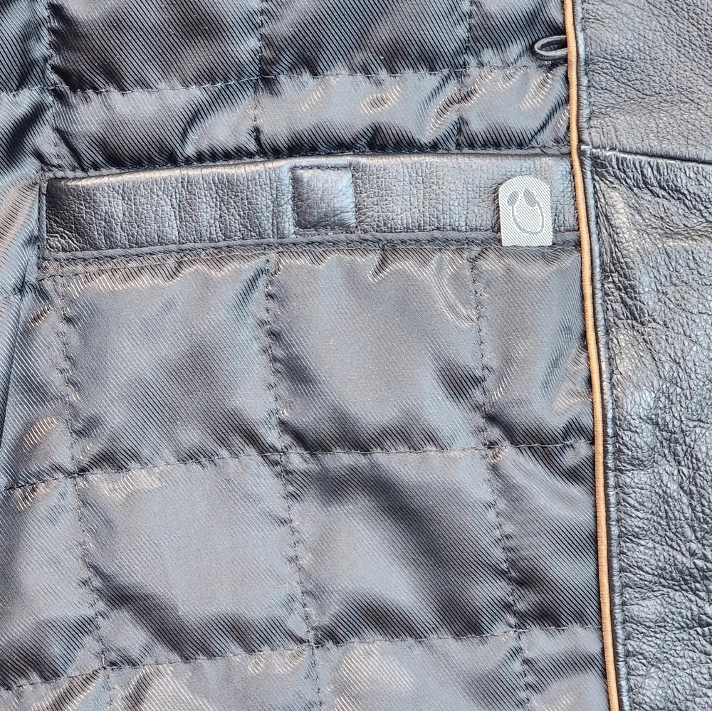 St. John's Bay Heavy Black Leather Jacket for Men Size Large